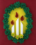 חפצי השנה החדשה עשויים מנייר. Quilling