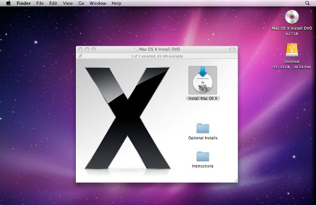 כיצד להתקין את Mac OS X