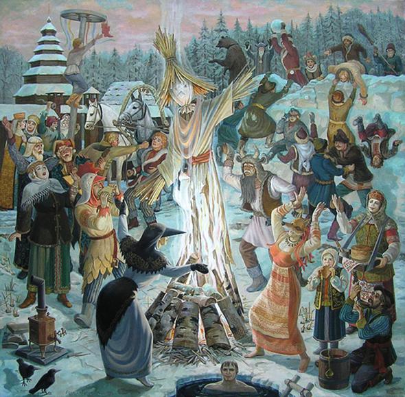 איך לצייר Shrovetide? צייר חג אביב עם הילדים