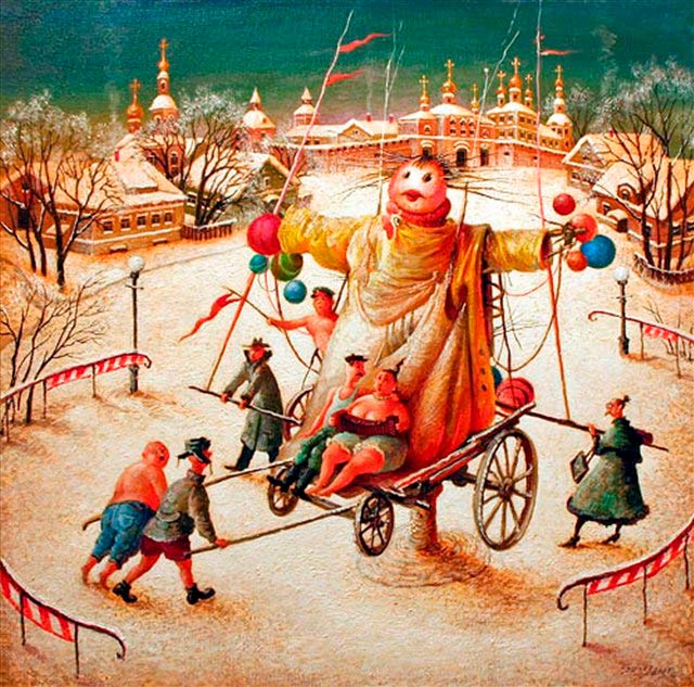 איך לצייר Shrovetide? צייר חג אביב עם הילדים