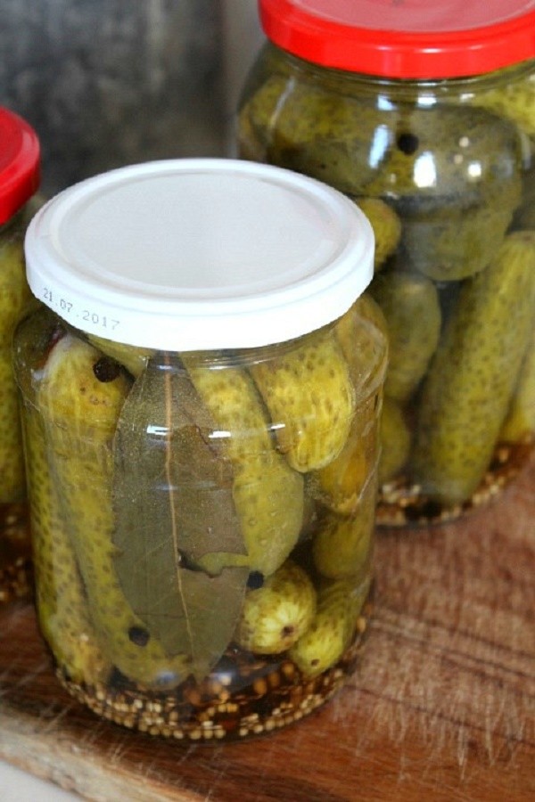 מלפפונים עם חרדל לחורף פחיות, מתכונים עם תמונה